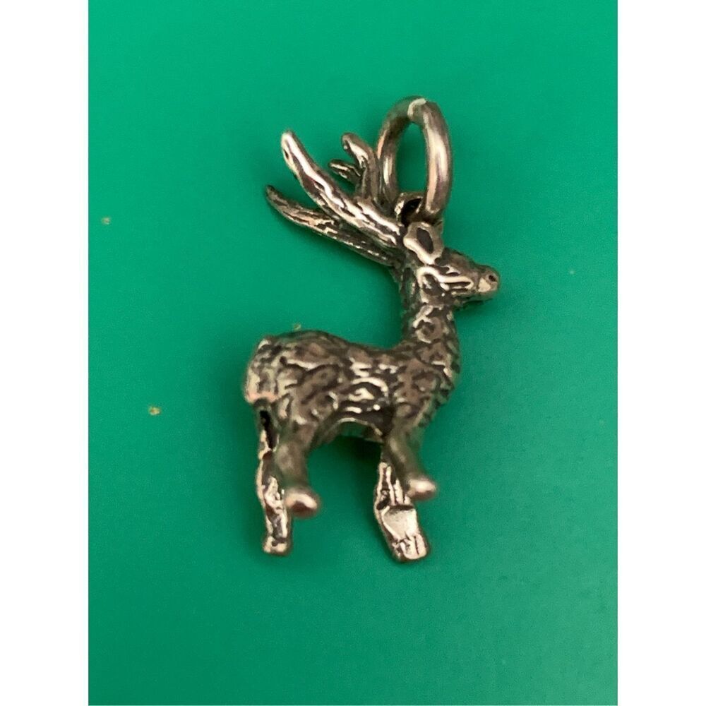 .925 Deer Sterling Silver Jewelry Charm #winter #Christmas